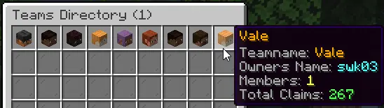 Teams menu example