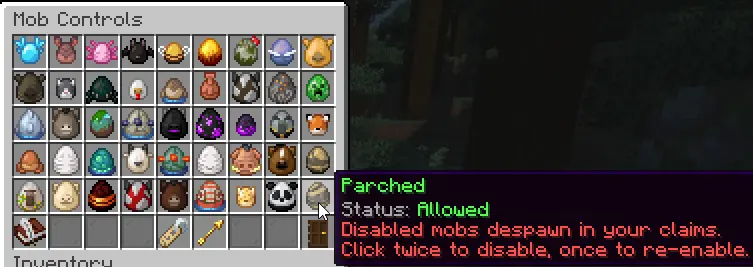 Mob controls menu example