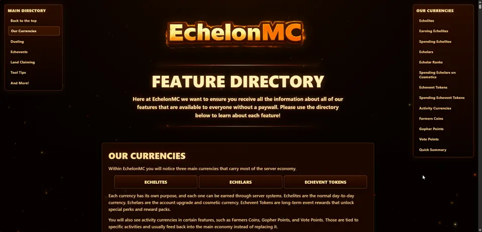EchelonMC website revamp screenshot three
